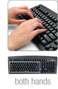 Using the Half-QWERTY Keyboard with both hands